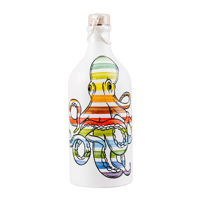 Olive oil ceramic bottle colorful squid