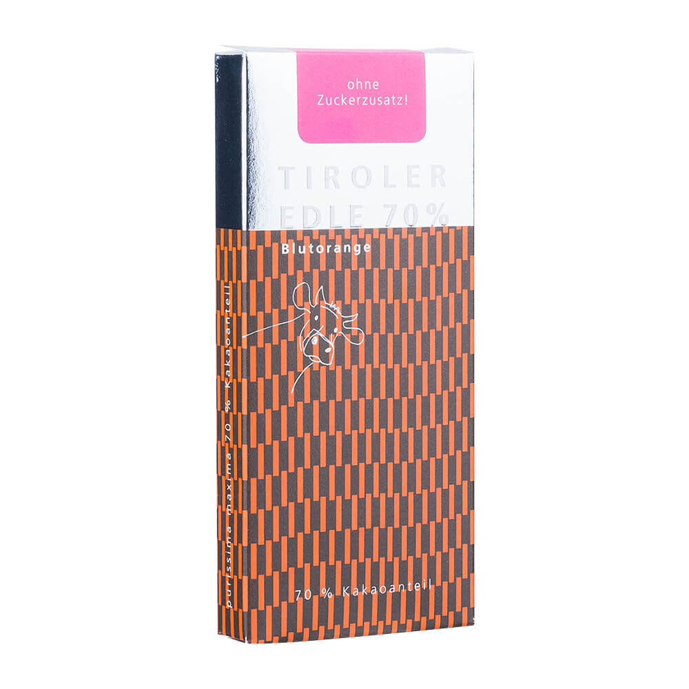 Purissima Maxima Blutorange – Kakaotafel 70 % von Tiroler Edle