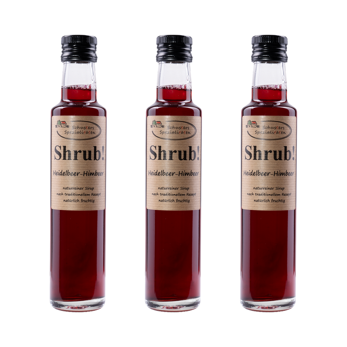 Shrub Heidelbeer-Himbeer Sirup — 3× 250 ml