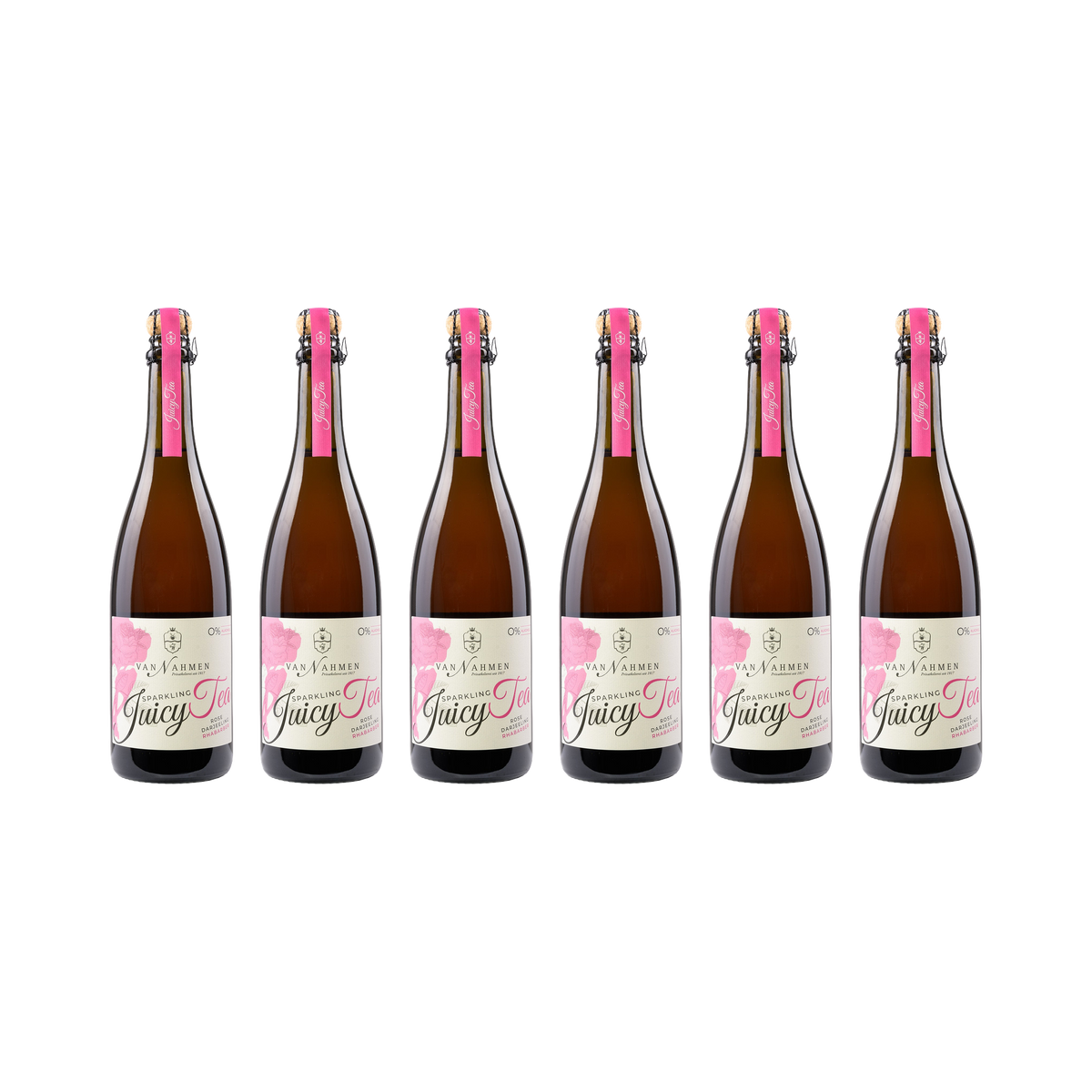 Sparkling Juicy Tea Rose-Darjeeling-Rhabarber — 6× 750 ml