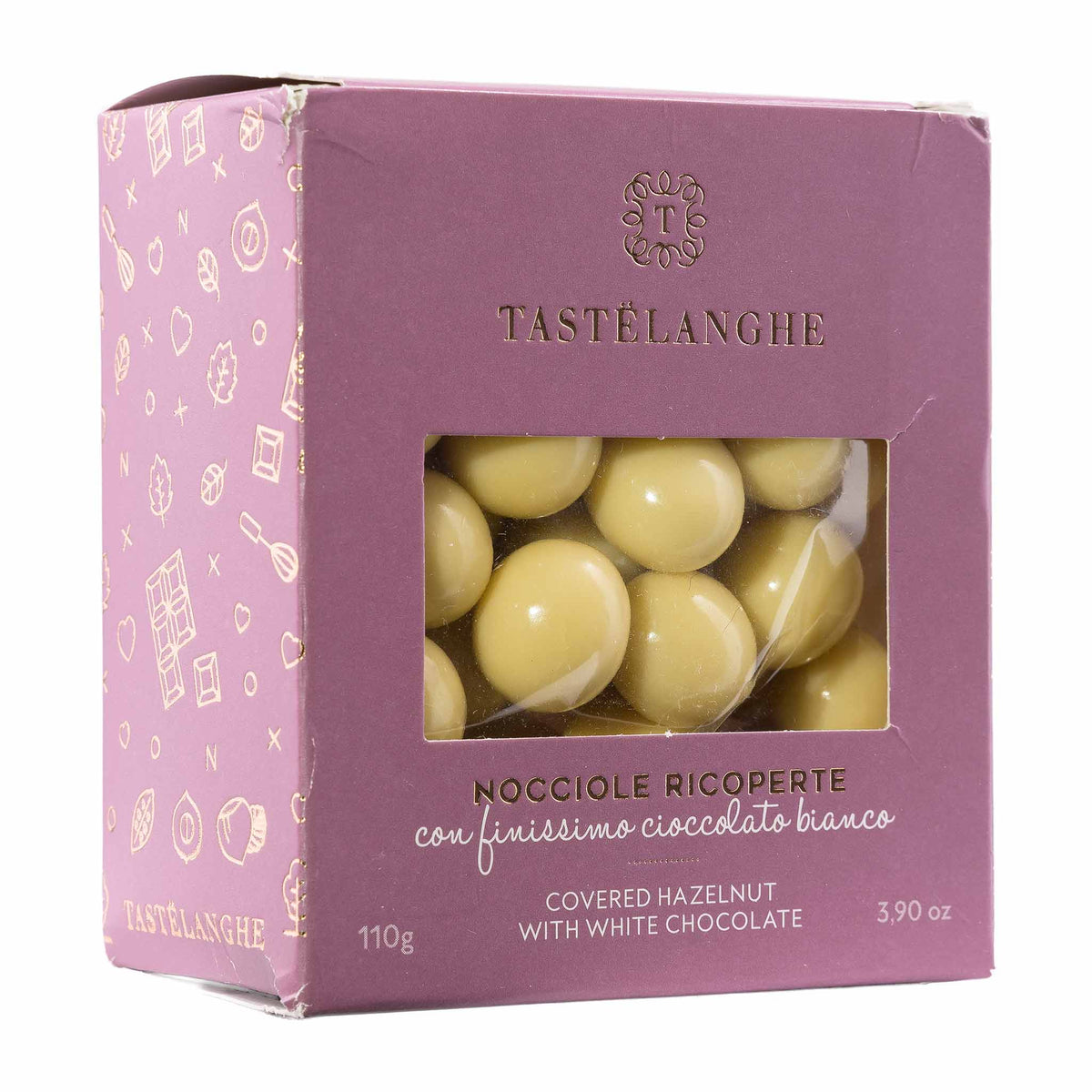 Tastelanghe  Haselnüsse in weißer Schokolade  110g