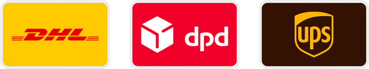 DHL, dpd und UPS Versandlogos